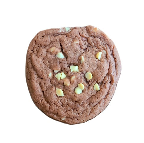 pink cookie with white chips
